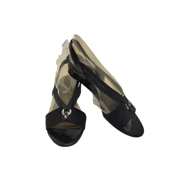 LIFE STRIDE Womans SIMPLY COMFORT Shoes BLACK Low Heel Dress Sandals size 7.5 - Picture 3 of 7